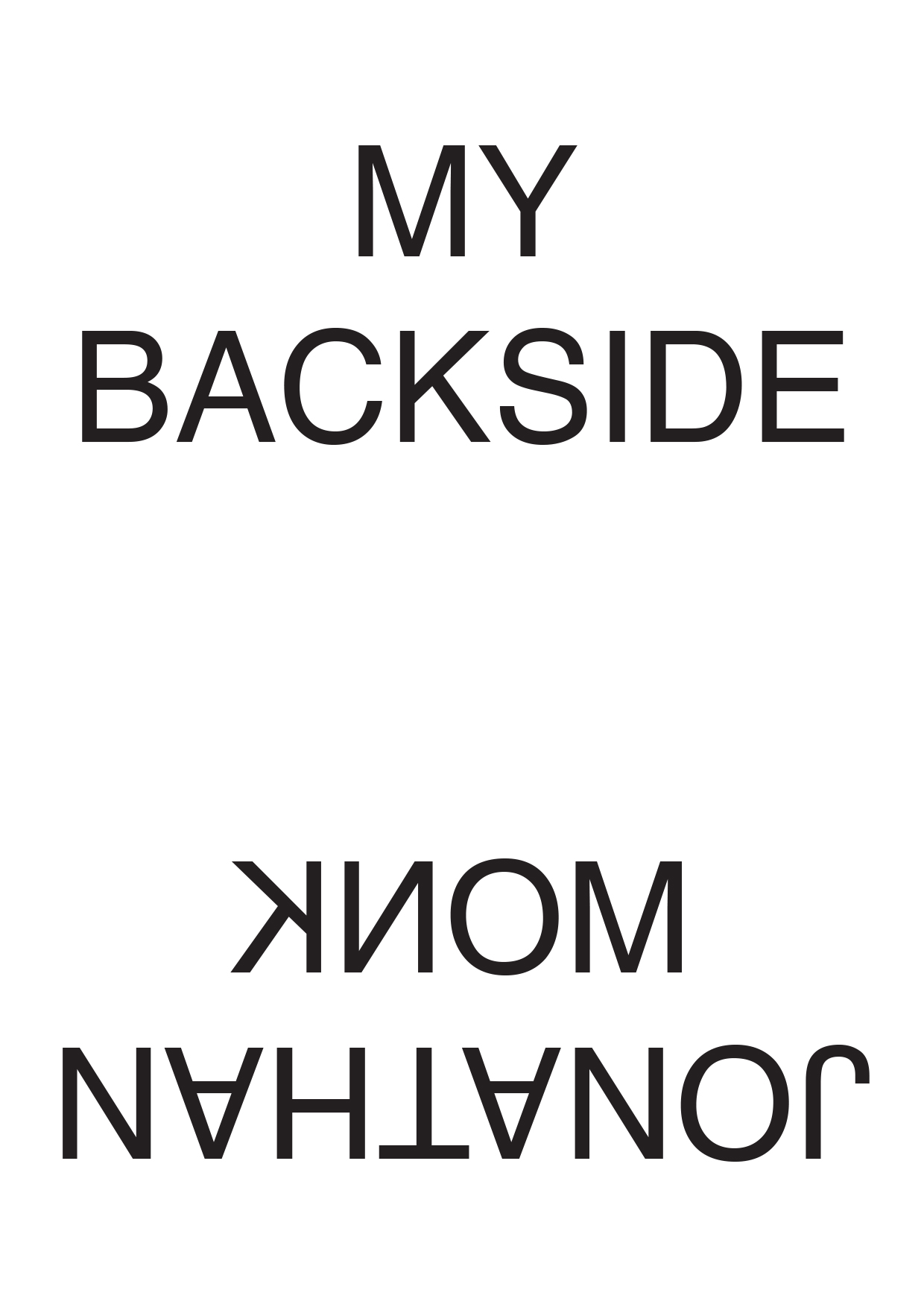 My Backside / Jonathan Monk
